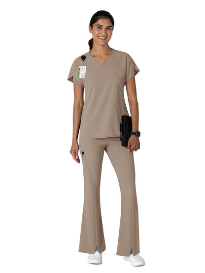 Women's Seven-Pocket Front Slit Flare Scrub Pant - 5534 - Haze