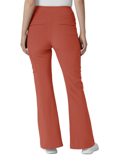 Women's Seven-Pocket Front Slit Flare Scrub Pant - 5534 - Mineral Red