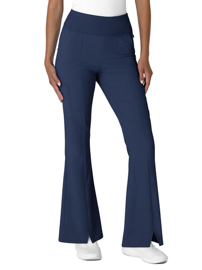 Women's Seven-Pocket Front Slit Flare Scrub Pant - 5534 - Navy