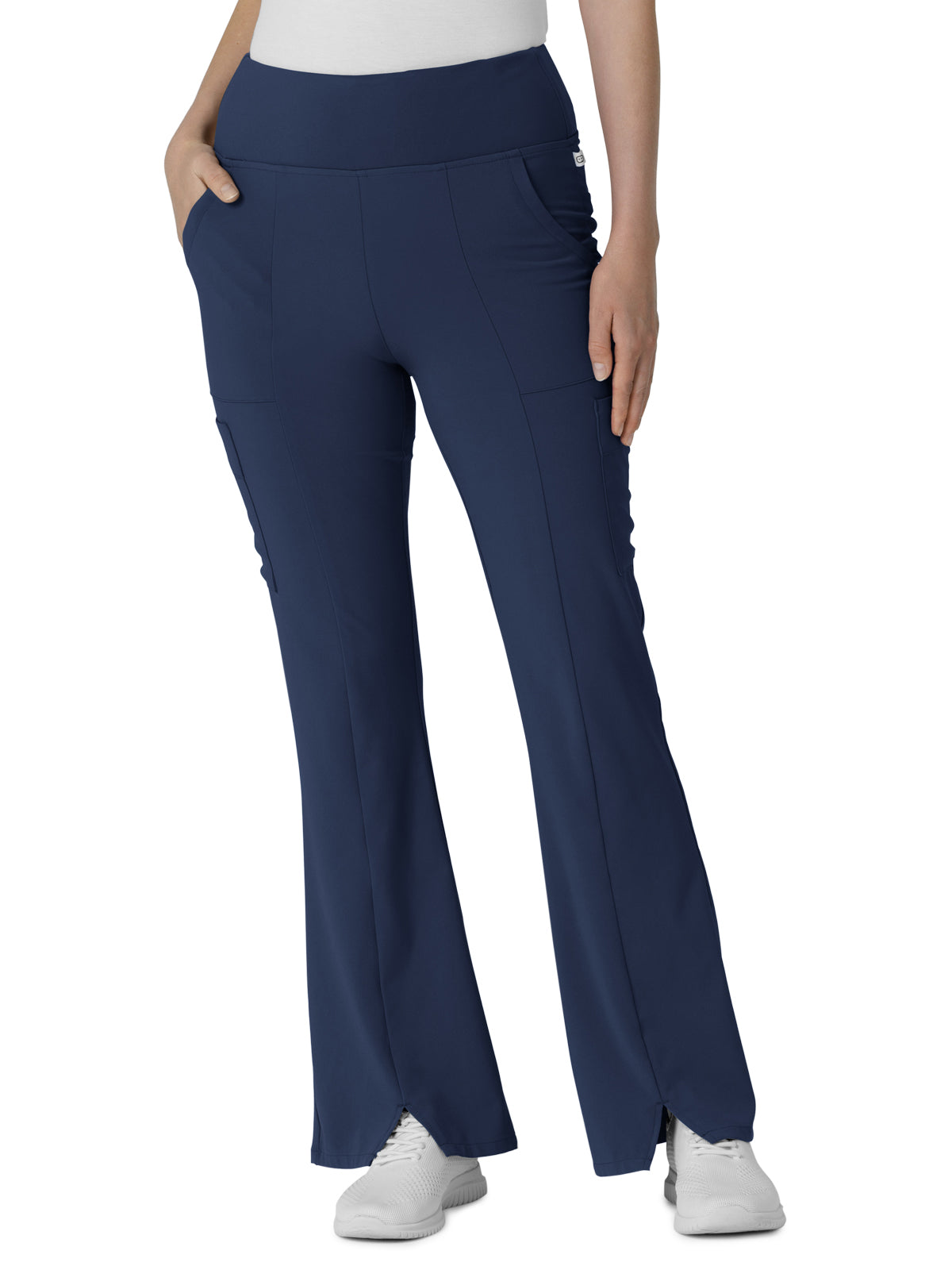 Women's Seven-Pocket Front Slit Flare Scrub Pant - 5534 - Navy