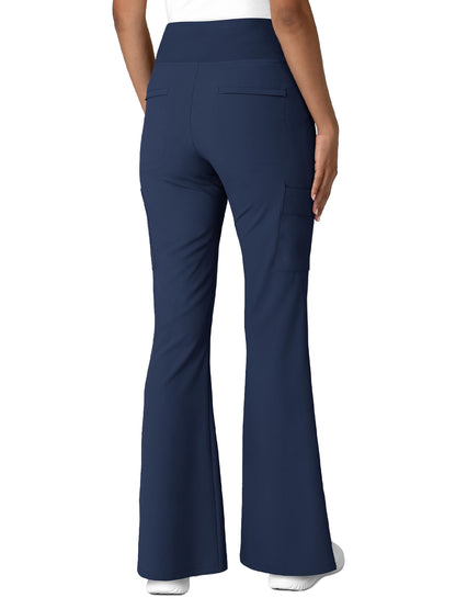 Women's Seven-Pocket Front Slit Flare Scrub Pant - 5534 - Navy