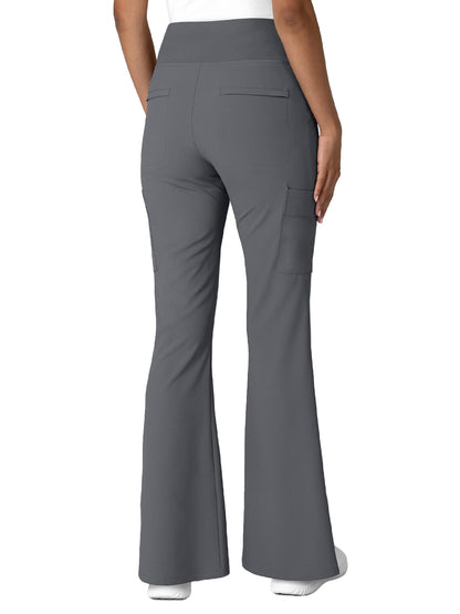 Women's Seven-Pocket Front Slit Flare Scrub Pant - 5534 - Pewter