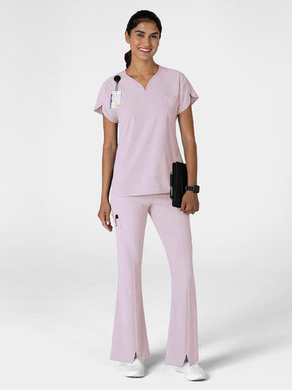 Women's Seven-Pocket Front Slit Flare Scrub Pant - 5534 - Pastel Lilac