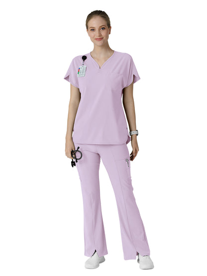 Women's Seven-Pocket Front Slit Flare Scrub Pant - 5534 - Pastel Lilac