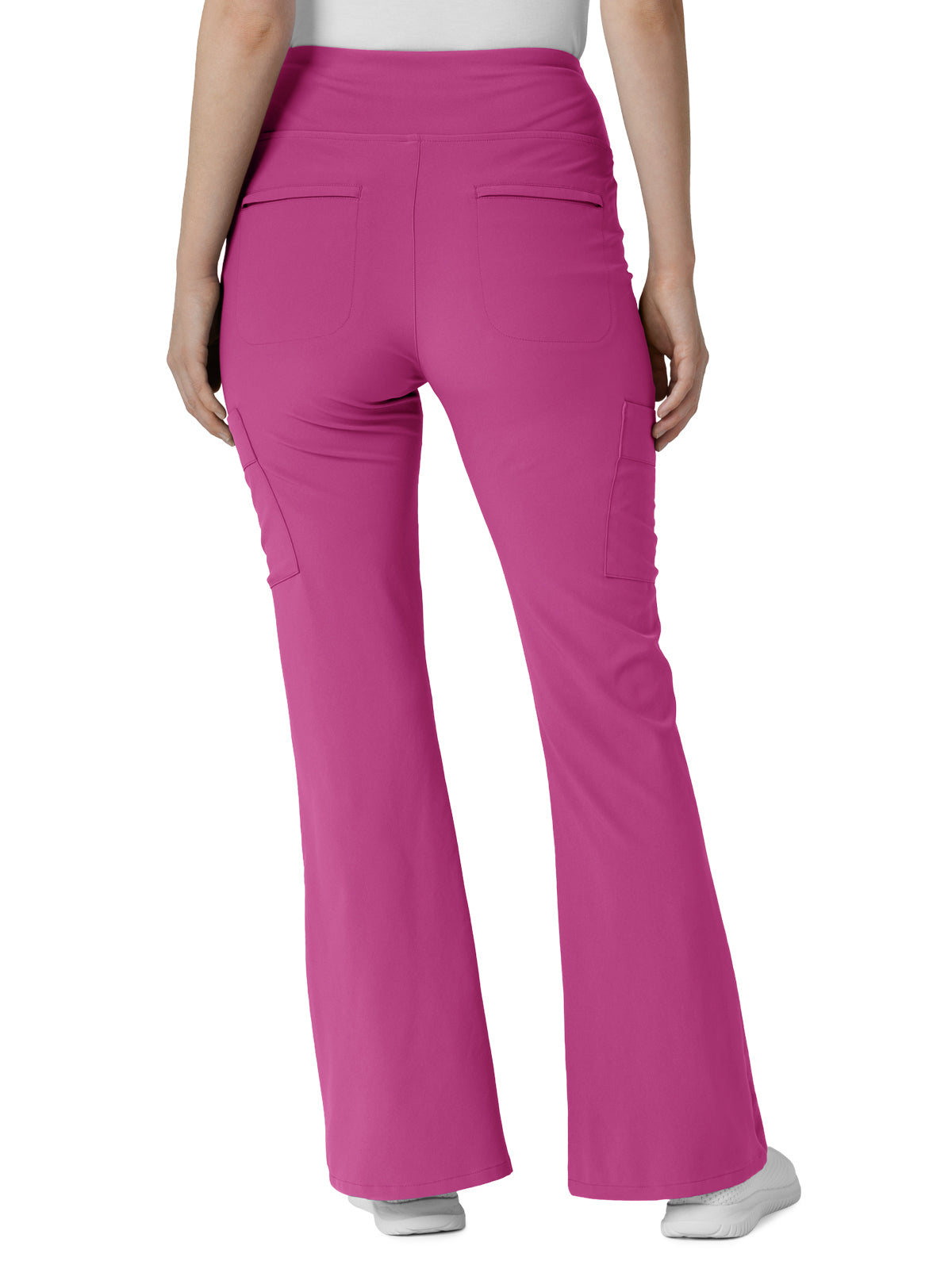 Women's Seven-Pocket Front Slit Flare Pant - 5534 - Raspberry