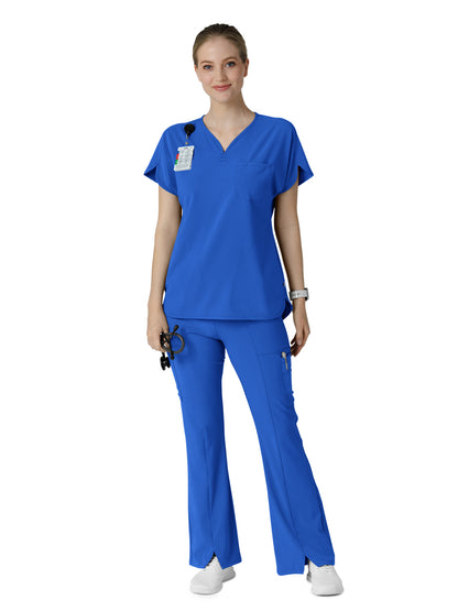 Women's Seven-Pocket Front Slit Flare Scrub Pant - 5534 - Royal