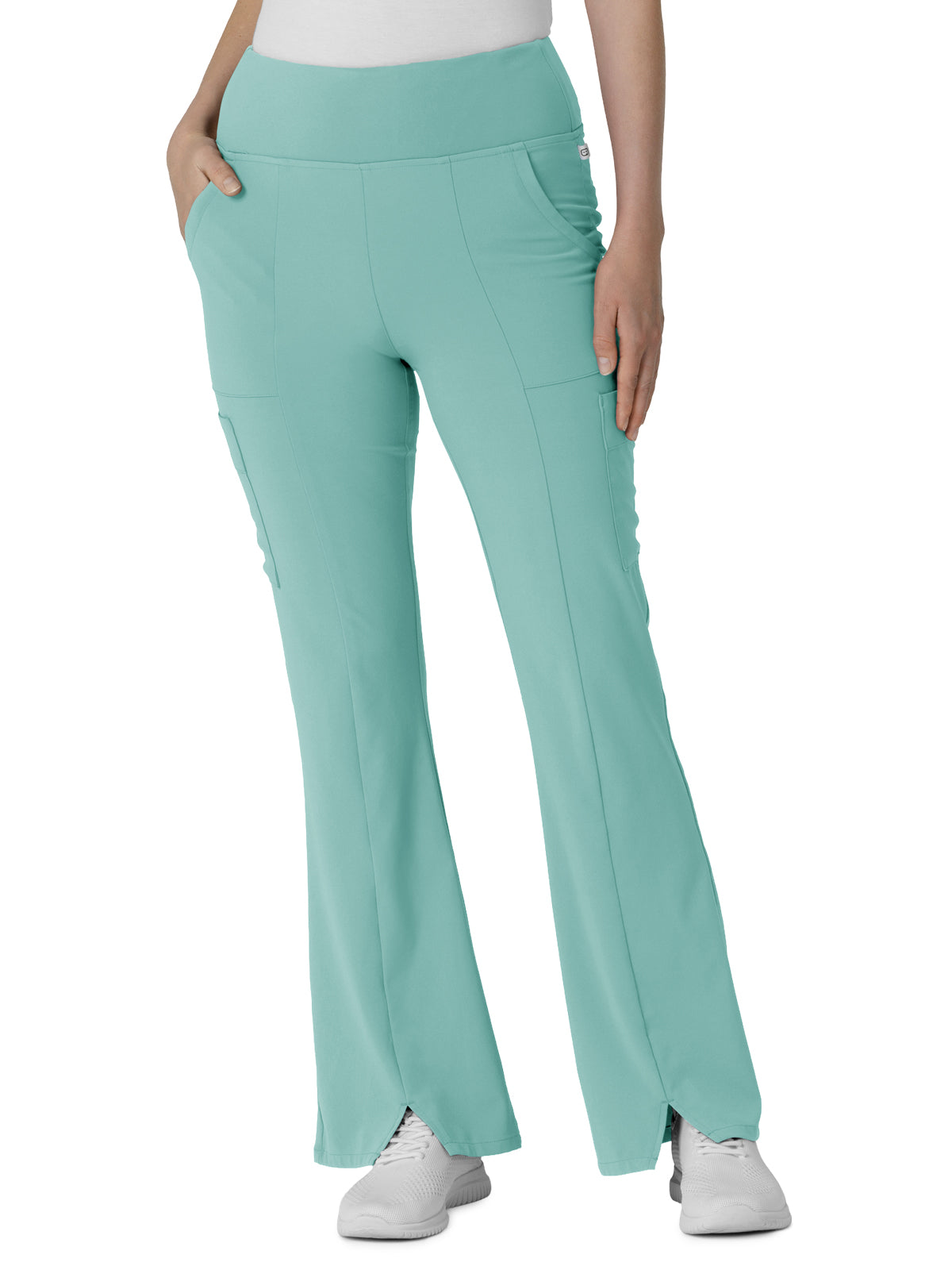 Women's Seven-Pocket Front Slit Flare Pant - 5534 - Turquoise