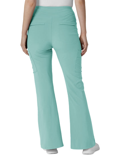 Women's Seven-Pocket Front Slit Flare Pant - 5534 - Turquoise