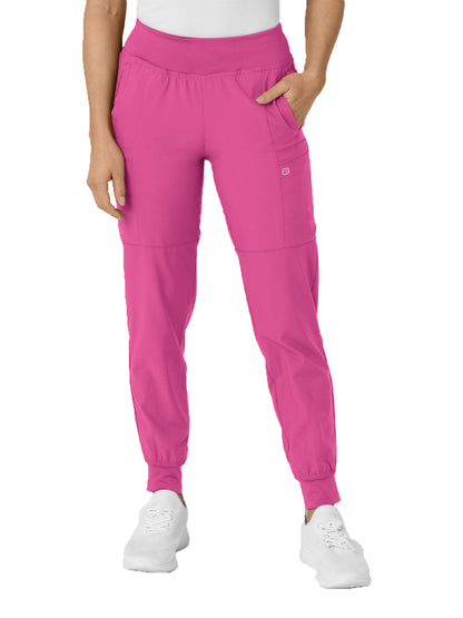 Women's Eight-Pocket Comfort Waist Pant - 5555 - Hot Pink