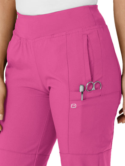 Women's Eight-Pocket Comfort Waist Pant - 5555 - Hot Pink