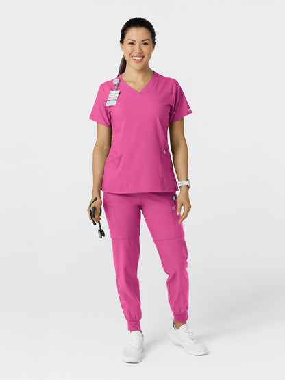 Women's Eight-Pocket Comfort Waist Pant - 5555 - Hot Pink