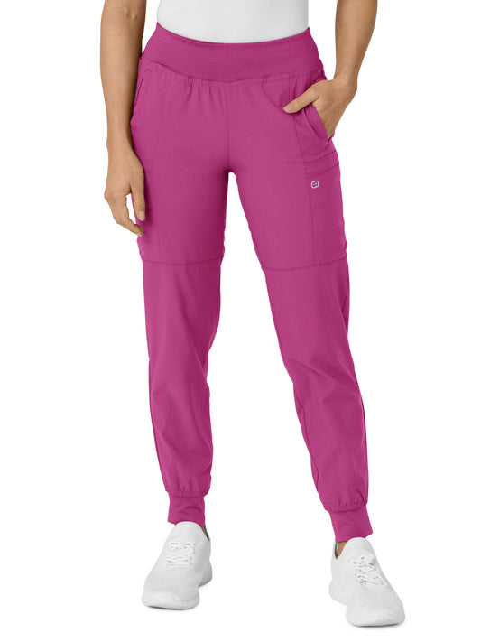 Women's Eight-Pocket Comfort Waist Pant - 5555 - Raspberry