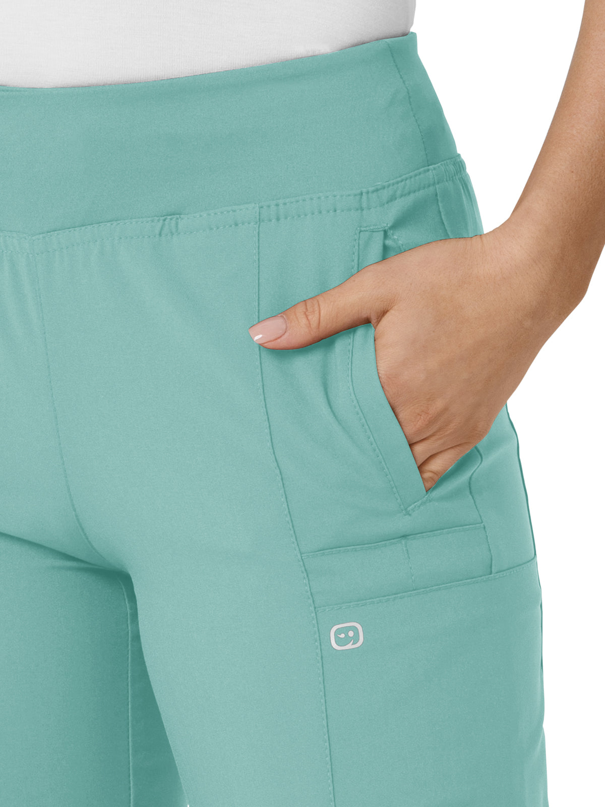 Women's Eight-Pocket Comfort Waist Pant - 5555 - Turquoise