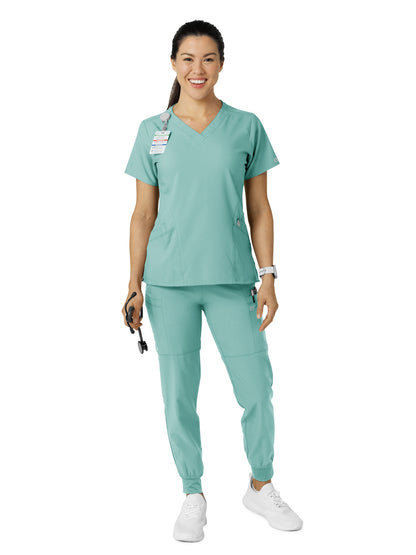 Women's Eight-Pocket Comfort Waist Pant - 5555 - Turquoise