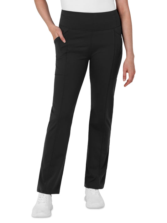 Women's Three-Pocket Straight Leg Scrub Legging - 5659 - Black