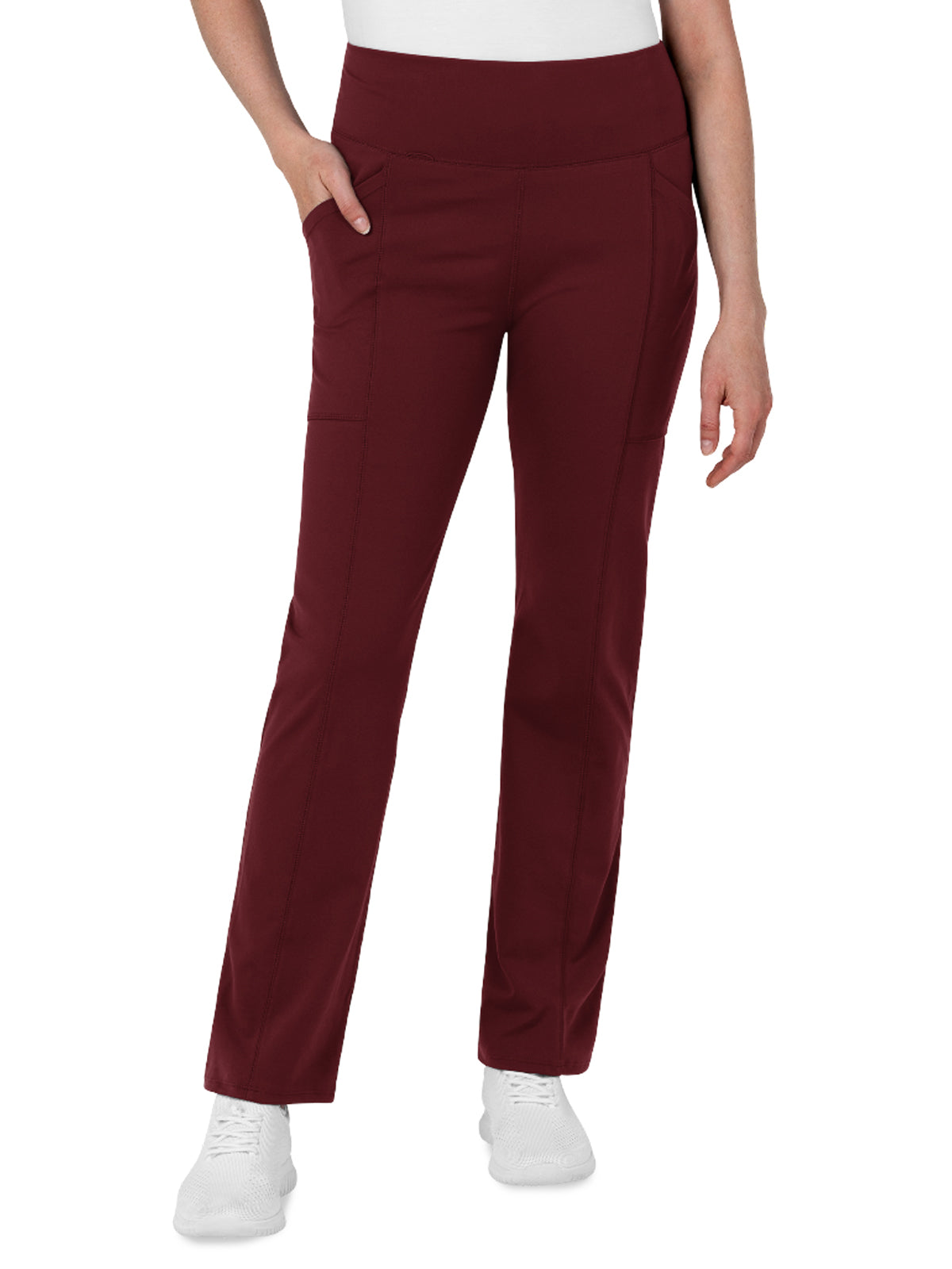 Women's Three-Pocket Straight Leg Scrub Legging - 5659 - Burgundy
