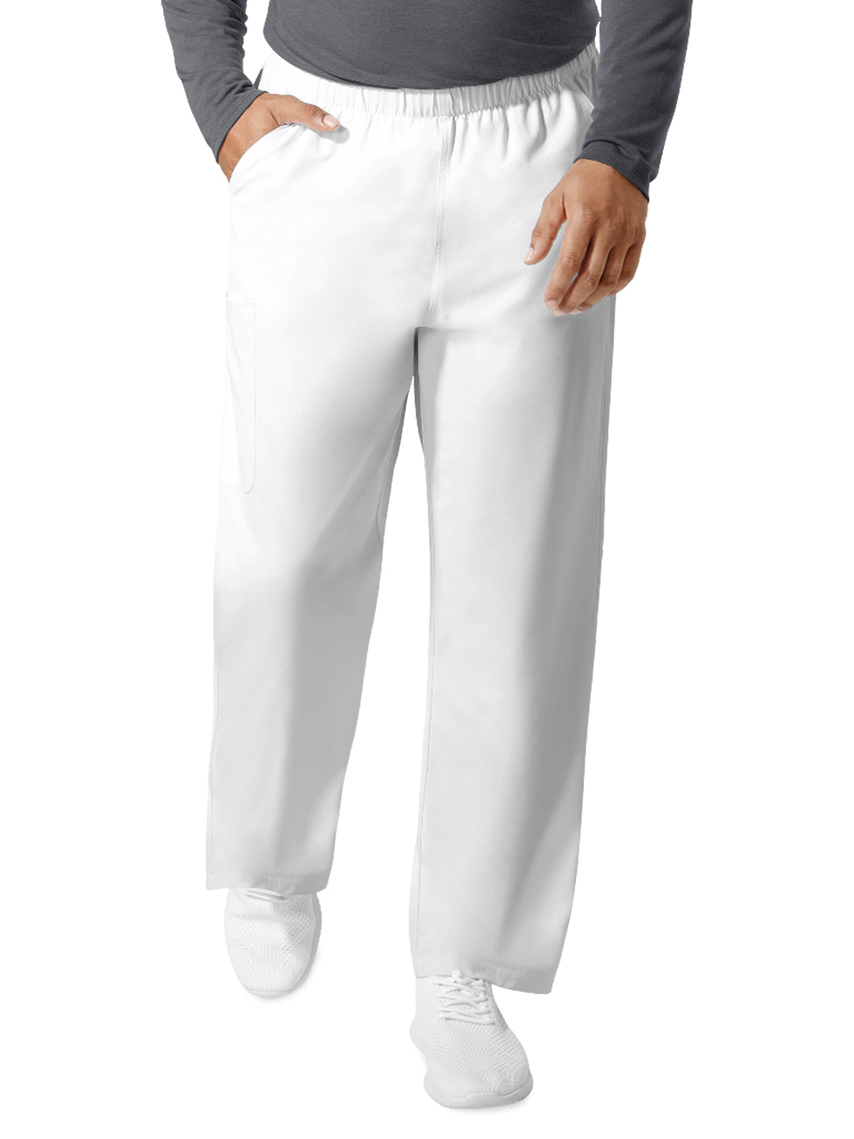 Unisex Four-Pocket Straight Leg Cargo Scrub Pant - 5680 - White