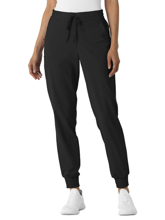 Women's Six-Pocket Jogger Scrub Pant - 5934 - Black