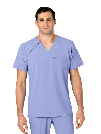 Men's Three-Pocket Ez Zip V-Neck Top - 6034 - Ceil Blue