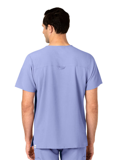 Men's Three-Pocket Ez Zip V-Neck Top - 6034 - Ceil Blue