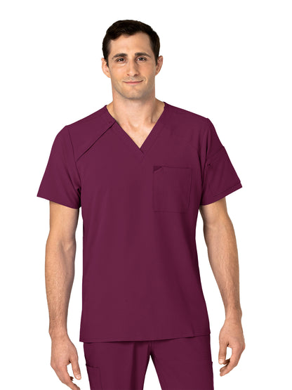 Men's Three-Pocket Ez Zip V-Neck Top - 6034 - Wine