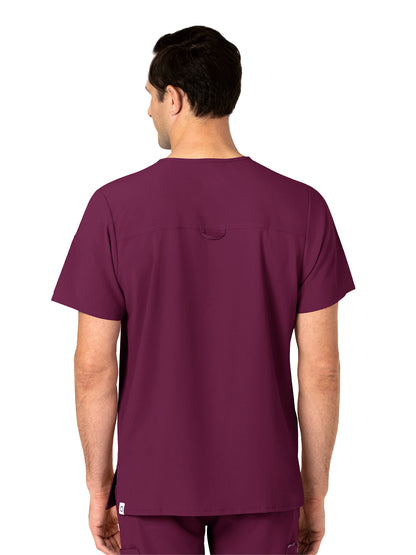 Men's Three-Pocket Ez Zip V-Neck Top - 6034 - Wine