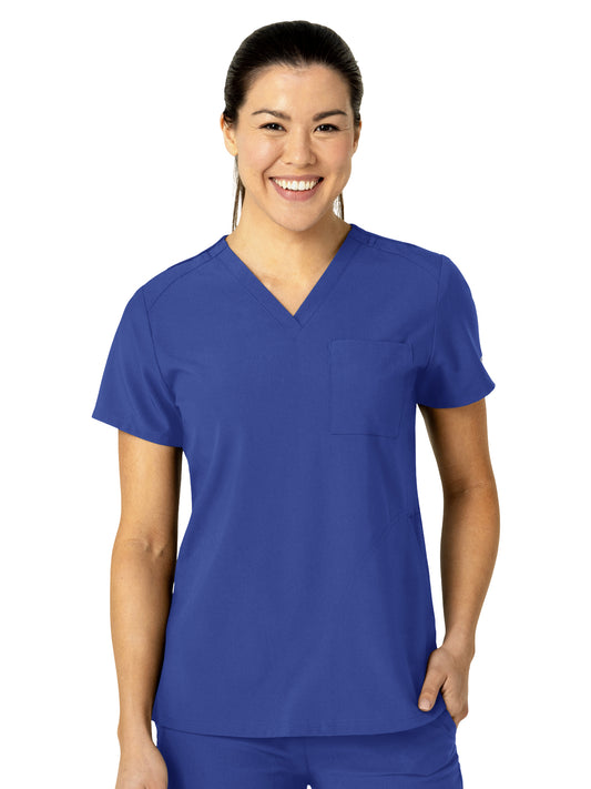 Women's Three-Pocket Flex-N-Reach V-Neck Top - 6045 - Galaxy Blue