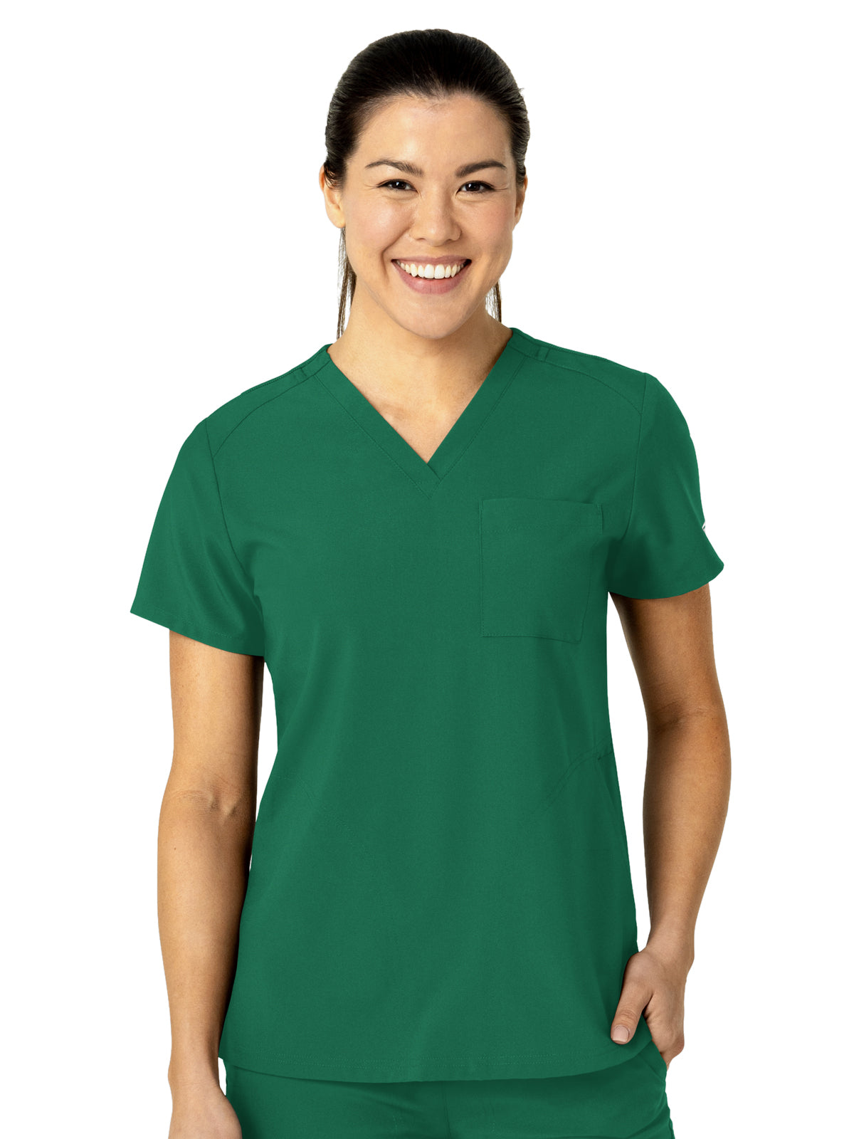 Women's Three-Pocket Flex-N-Reach V-Neck Scrub Top - 6045 - Hunter