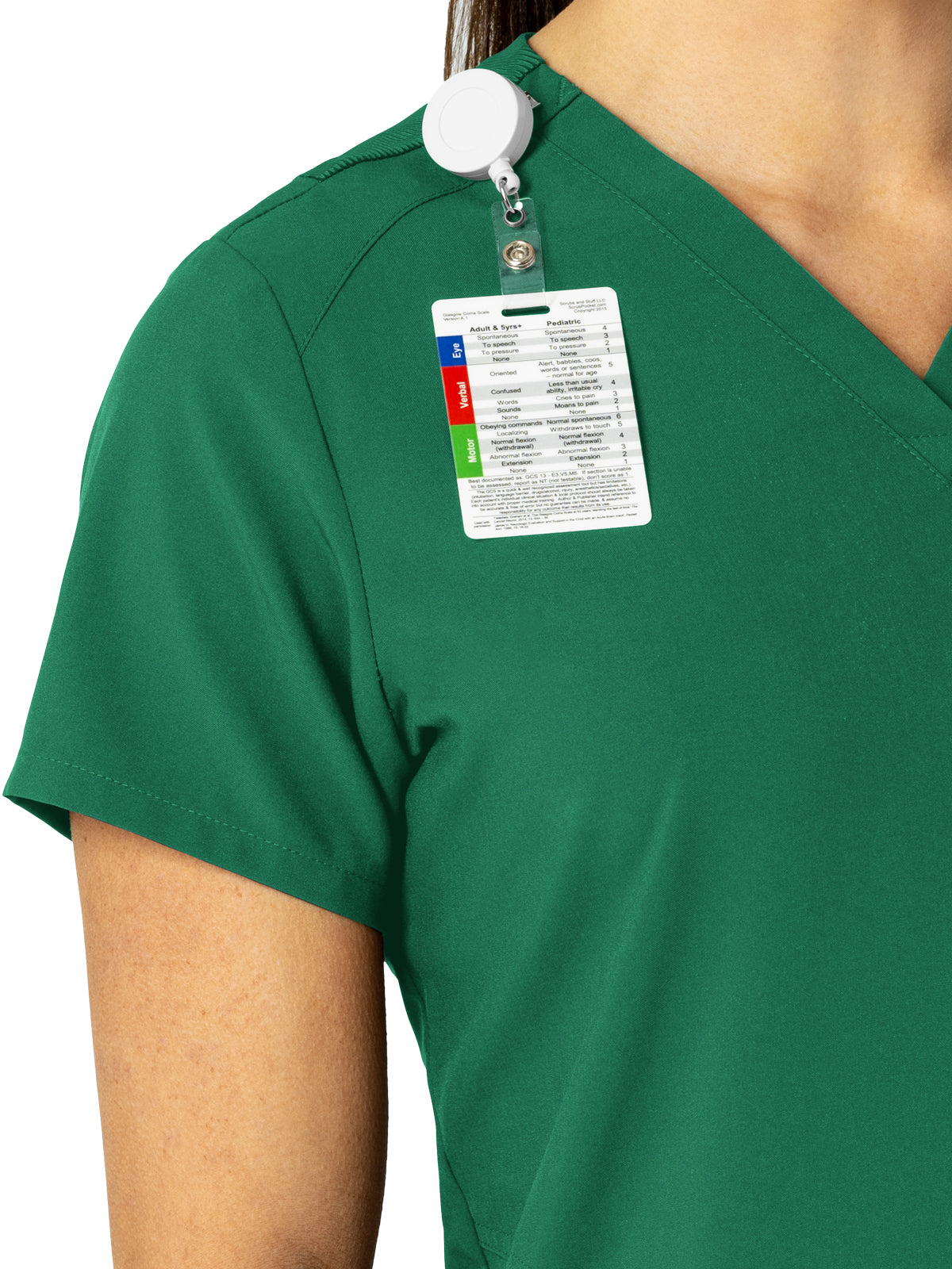 Women's Three-Pocket Flex-N-Reach V-Neck Scrub Top - 6045 - Hunter