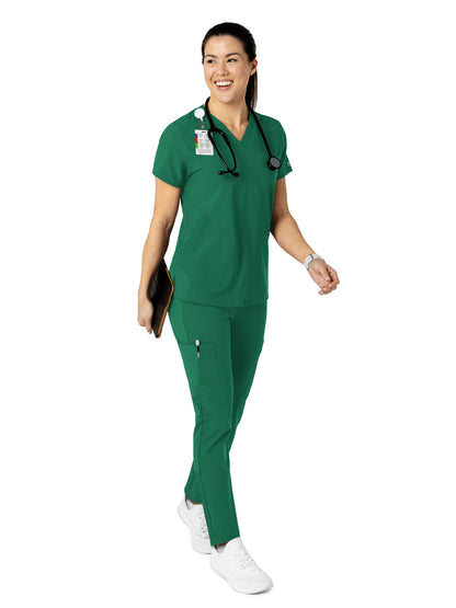 Women's Three-Pocket Flex-N-Reach V-Neck Scrub Top - 6045 - Hunter