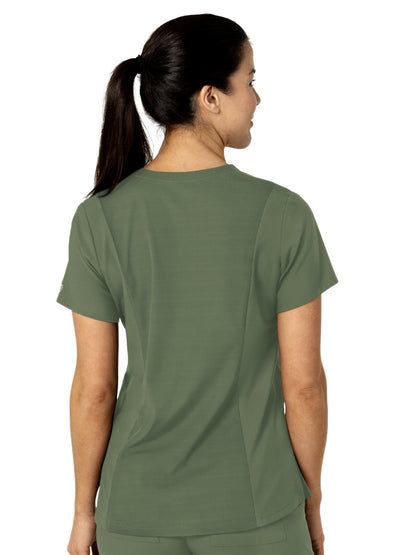 Women's Three-Pocket Flex-N-Reach V-Neck Scrub Top - 6045 - Olive