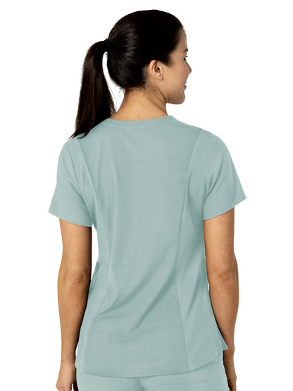 Women's Three-Pocket Flex-N-Reach V-Neck Scrub Top - 6045 - Sky Blue