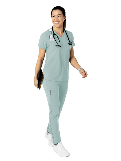 Women's Three-Pocket Flex-N-Reach V-Neck Scrub Top - 6045 - Sky Blue