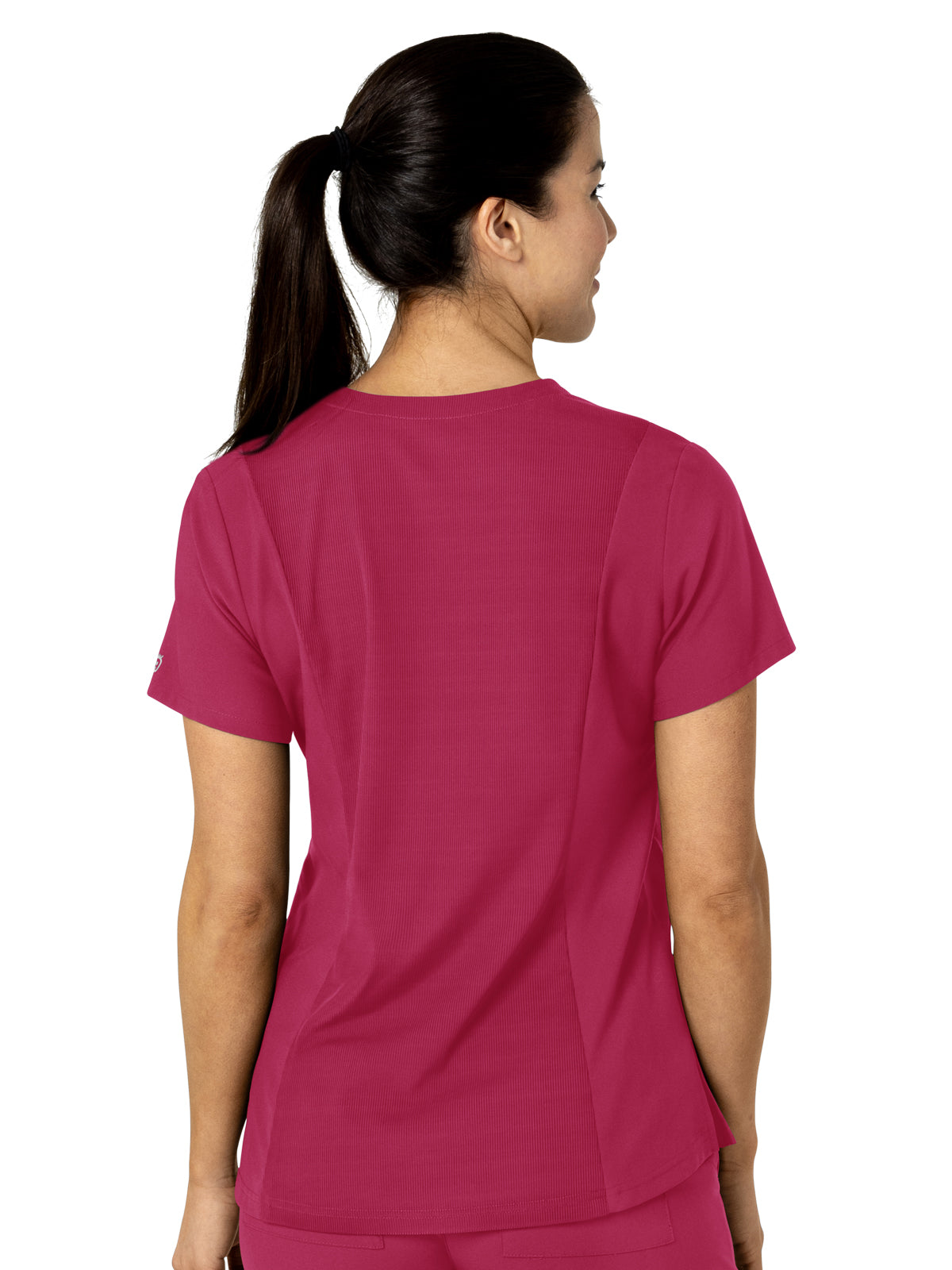 Women's Three-Pocket Flex-N-Reach V-Neck Scrub Top - 6045 - Viva Magenta