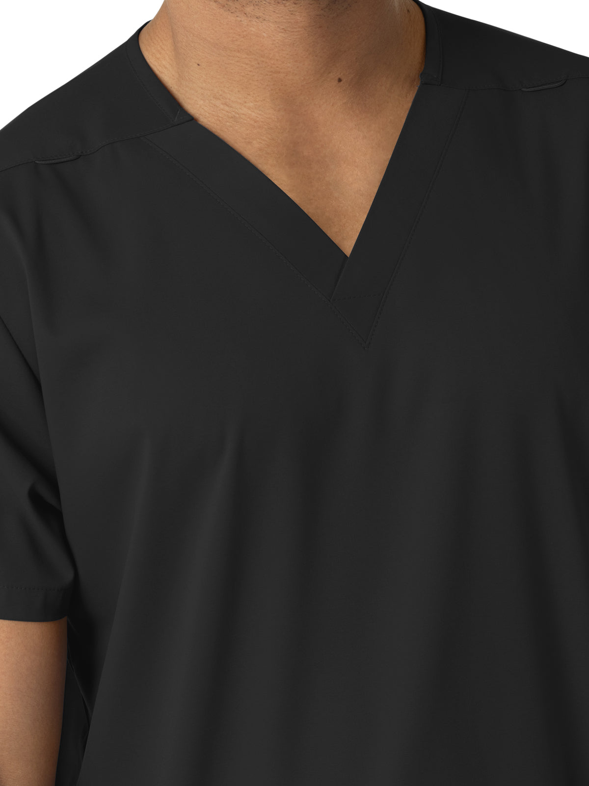 Unisex Three-Pocket V-Neck Scrub Top - 6051 - Black