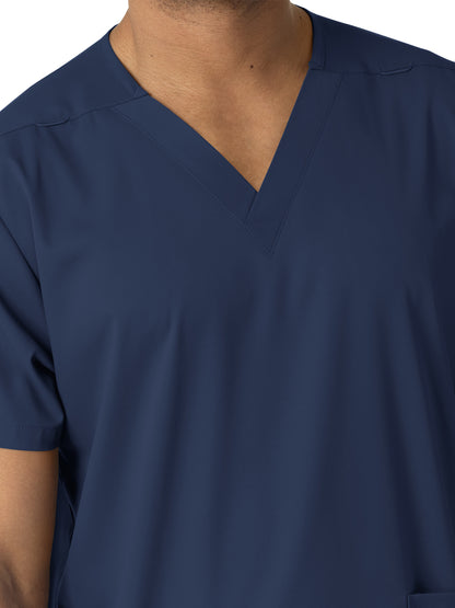 Unisex Three-Pocket V-Neck Scrub Top - 6051 - Navy