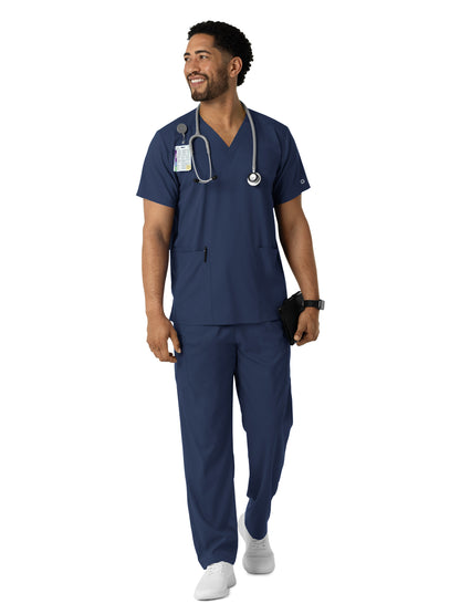 Unisex Three-Pocket V-Neck Scrub Top - 6051 - Navy