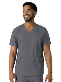 Unisex Three-Pocket V-Neck Top - 6051 - Pewter