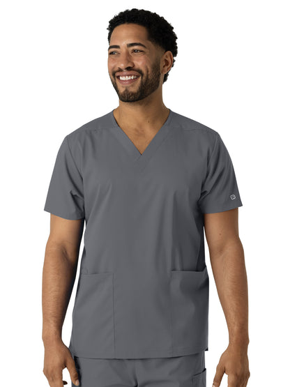 Unisex Three-Pocket V-Neck Scrub Top - 6051 - Pewter