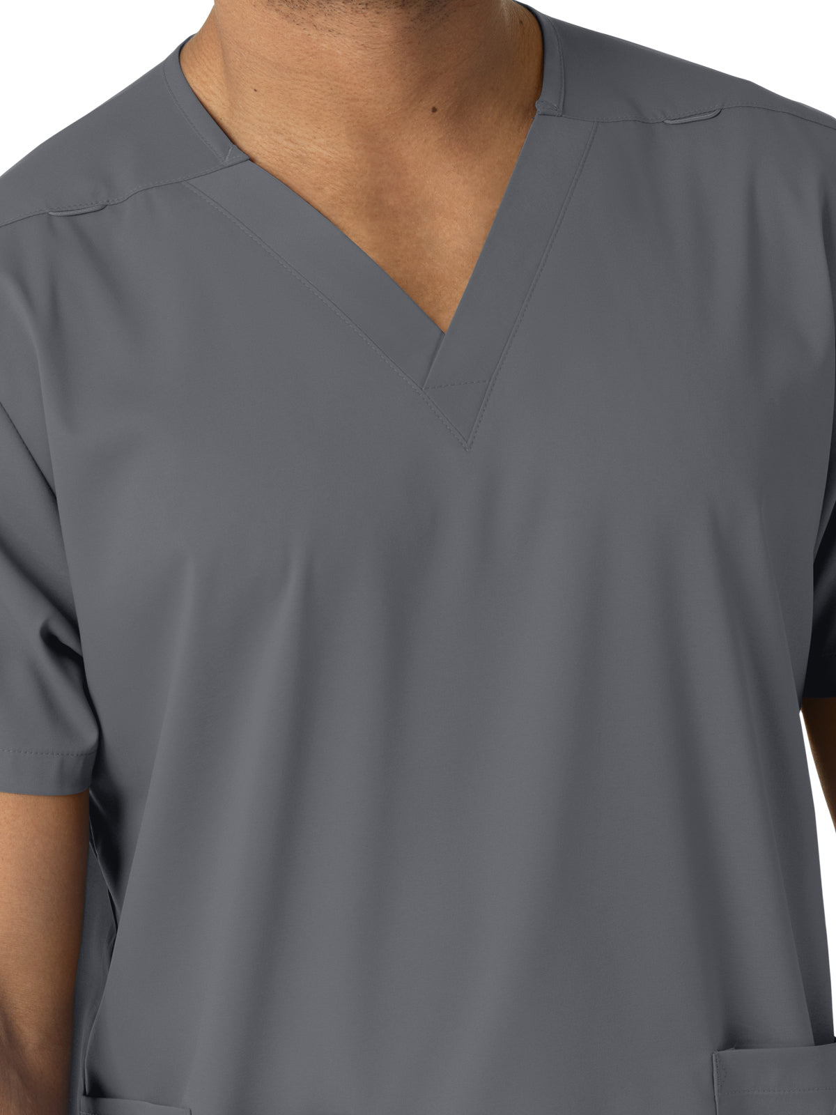 Unisex Three-Pocket V-Neck Scrub Top - 6051 - Pewter