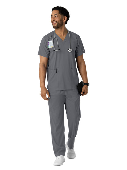 Unisex Three-Pocket V-Neck Scrub Top - 6051 - Pewter