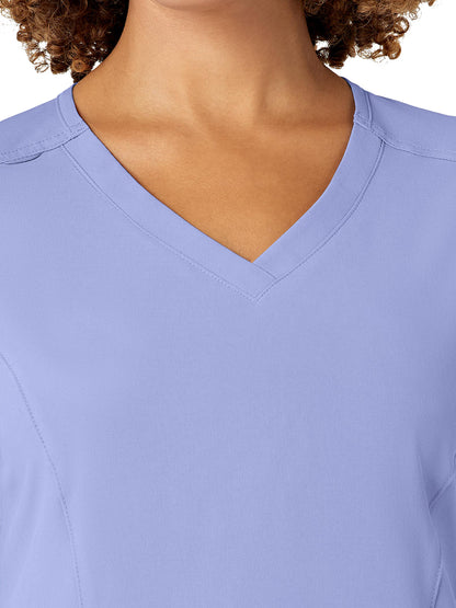 Women's Four-Pocket V-Neck Top - 6134 - Ceil Blue