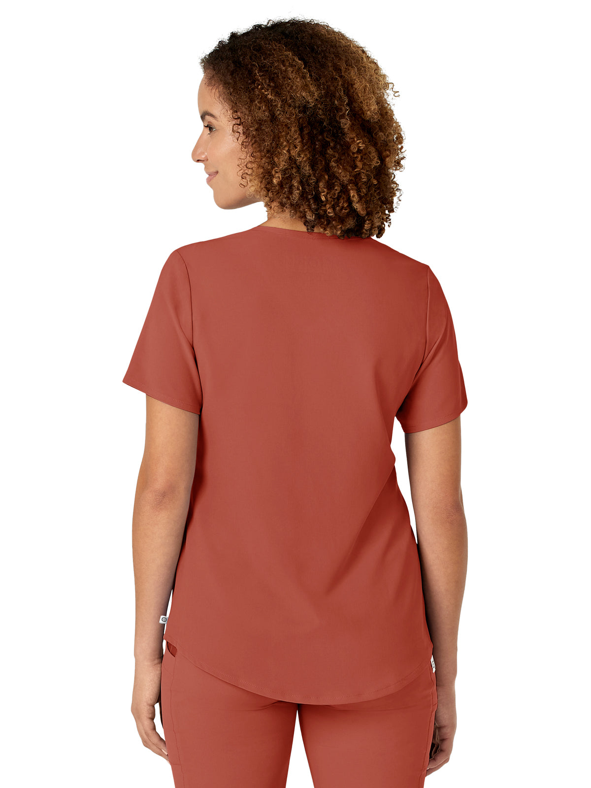 Women's Four-Pocket V-Neck Top - 6134 - Mineral Red