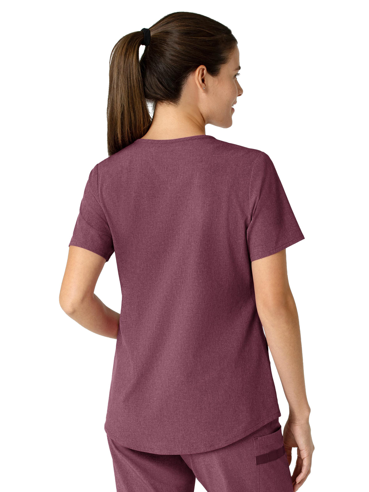 Women's Four-Pocket V-Neck Top - 6134 - Wine Heather