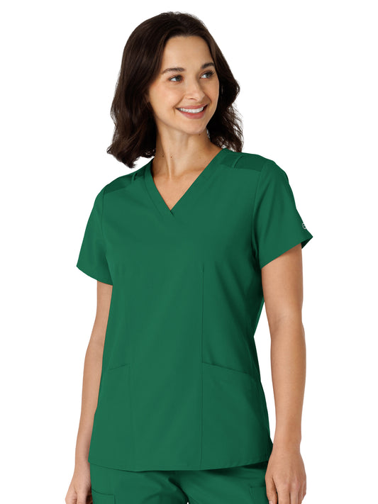 Women's Flex-n-Reach Side Panel V-Neck Scrub Top - 6145 - Hunter