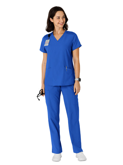 Women's Flex-n-Reach Side Panel V-Neck Scrub Top - 6145 - Royal