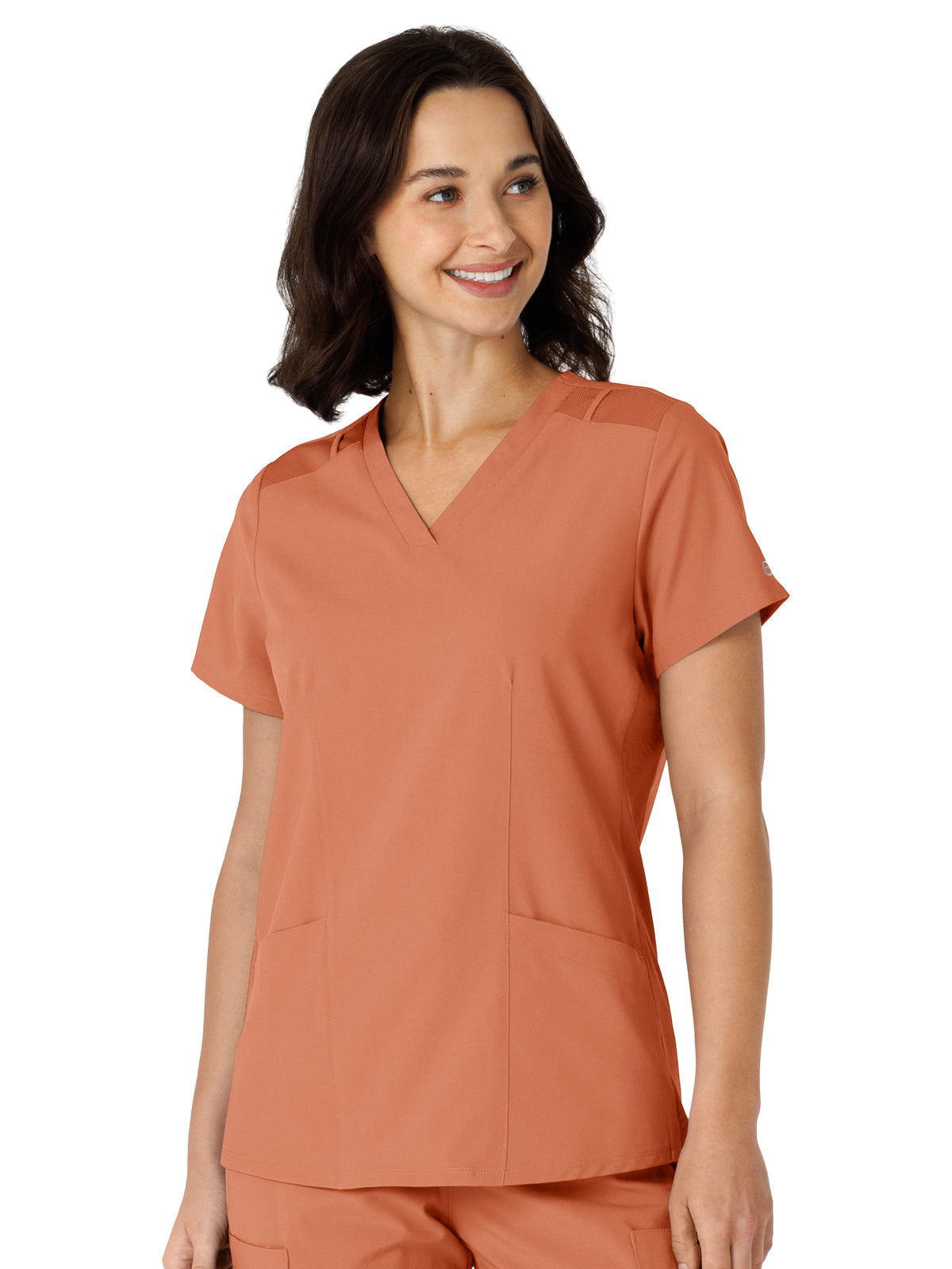 Women's Flex-n-Reach Side Panel V-Neck Scrub Top - 6145 - Terra Cotta