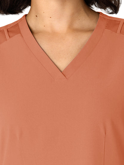 Women's Flex-n-Reach Side Panel V-Neck Scrub Top - 6145 - Terra Cotta