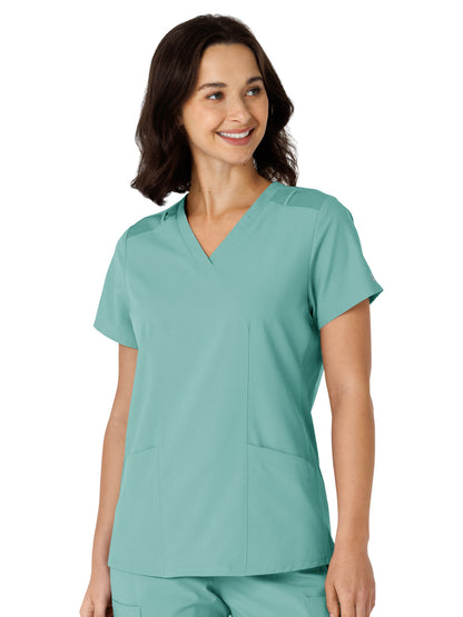 Women's Flex-n-Reach Side Panel V-Neck Scrub Top - 6145 - Turquoise