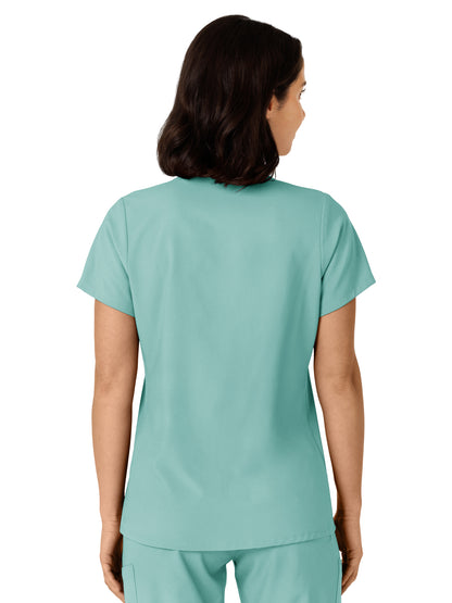 Women's Flex-n-Reach Side Panel V-Neck Scrub Top - 6145 - Turquoise